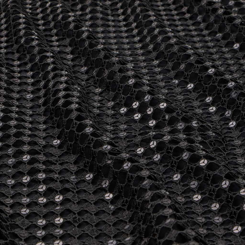Chequered Knitted Lace Sequin Fabric | CDW