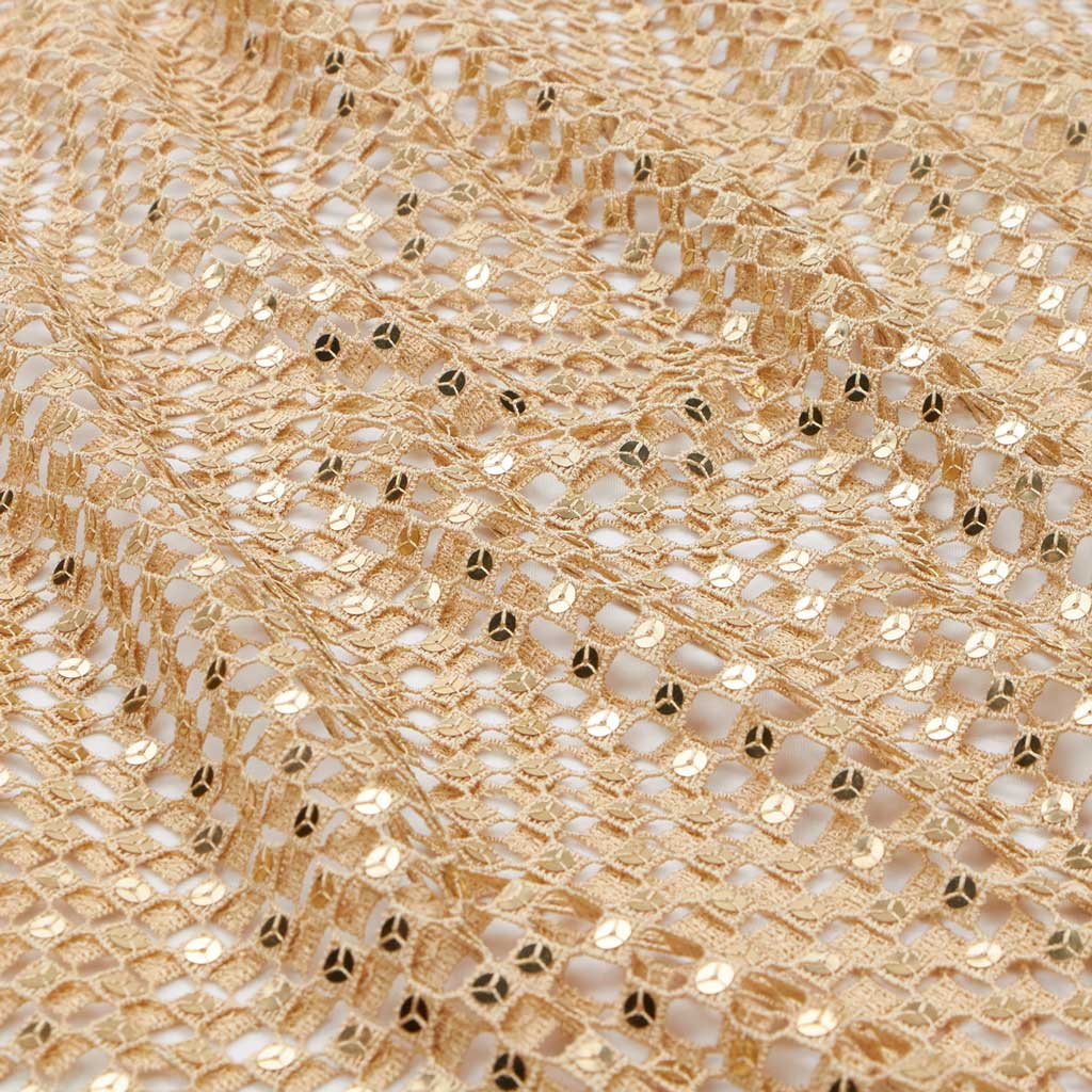 Chequered Knitted Lace Sequin Fabric | CDW