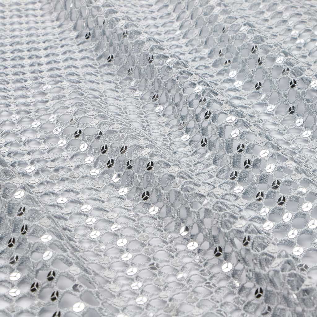 Chequered Knitted Lace Sequin Fabric | CDW