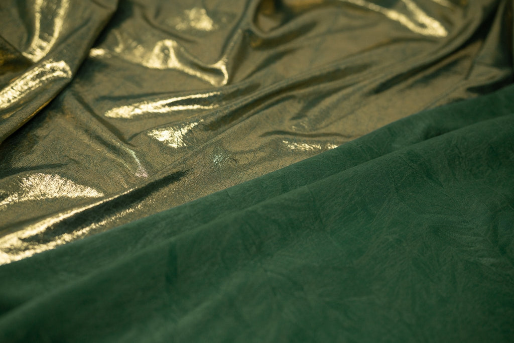Claudette Creased Foiled Spandex Fabric | CDW