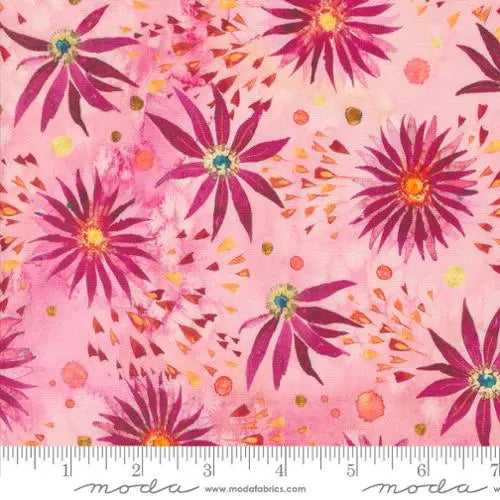 Coming Up Roses Florals Watercolor Peony Pink 44"/45" Fabric Per Yard