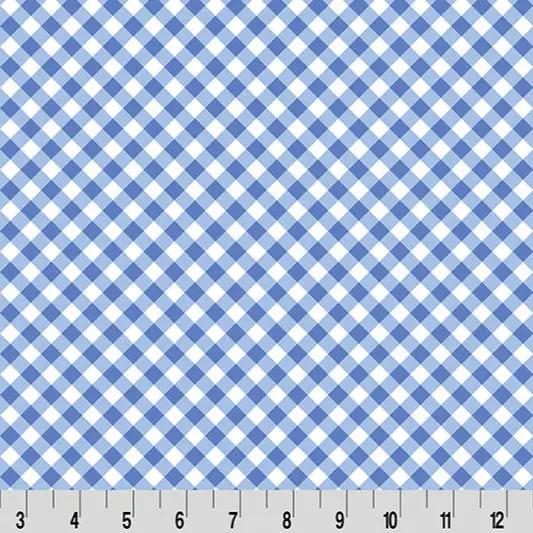 Cottage Rose Lane Gingham Quilting Cuddle Blue Bonnet Fabric per yard