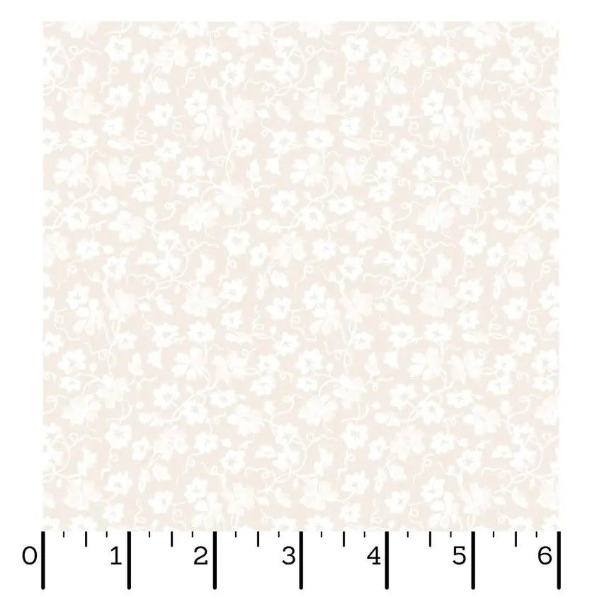 Cream Packed Ditsy La Fleur Flannel Cotton 42"/43" Fabric Per Yard