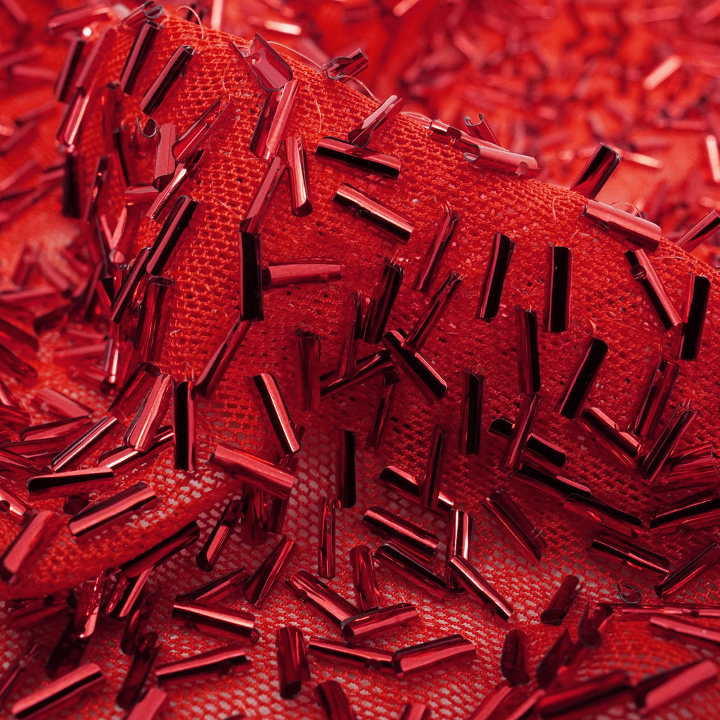 Dazzle Beaded Stretch Mesh Fabric | CDW