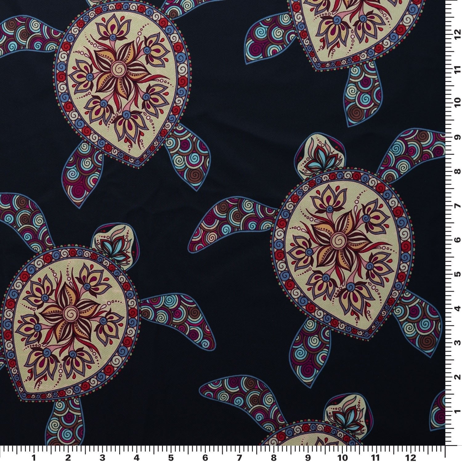 Decorated Sea Turtles Printed Spandex Fabric | CDW