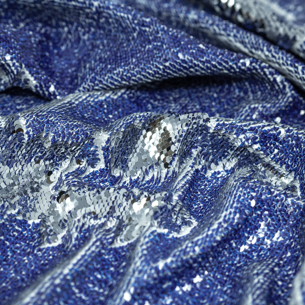 Denim Printed Flip Sequin on Spandex Fabric | CDW