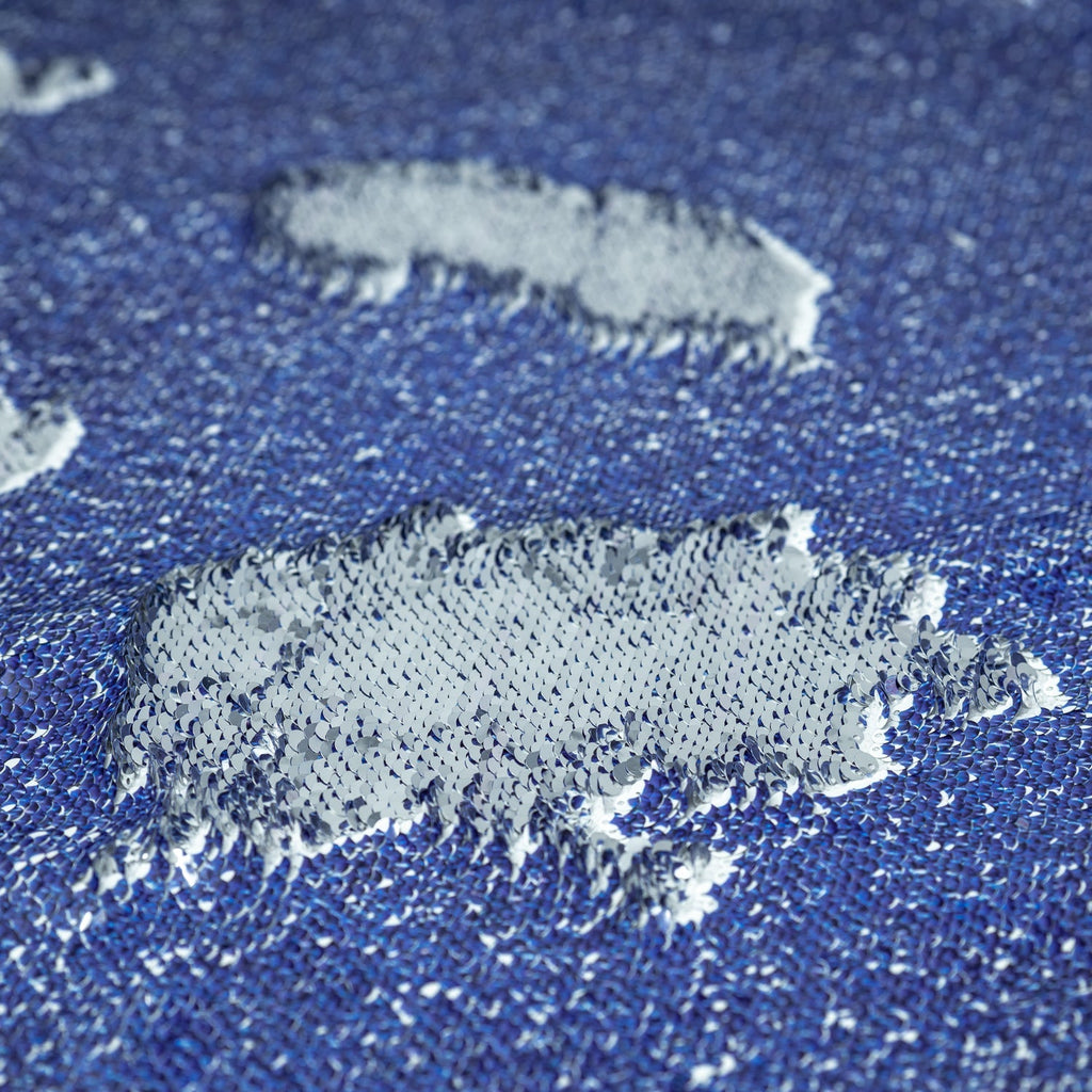 Denim Printed Flip Sequin on Spandex Fabric | CDW