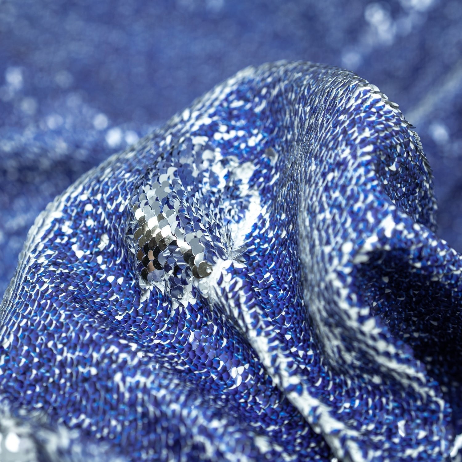 Denim Printed Flip Sequin on Spandex Fabric | CDW