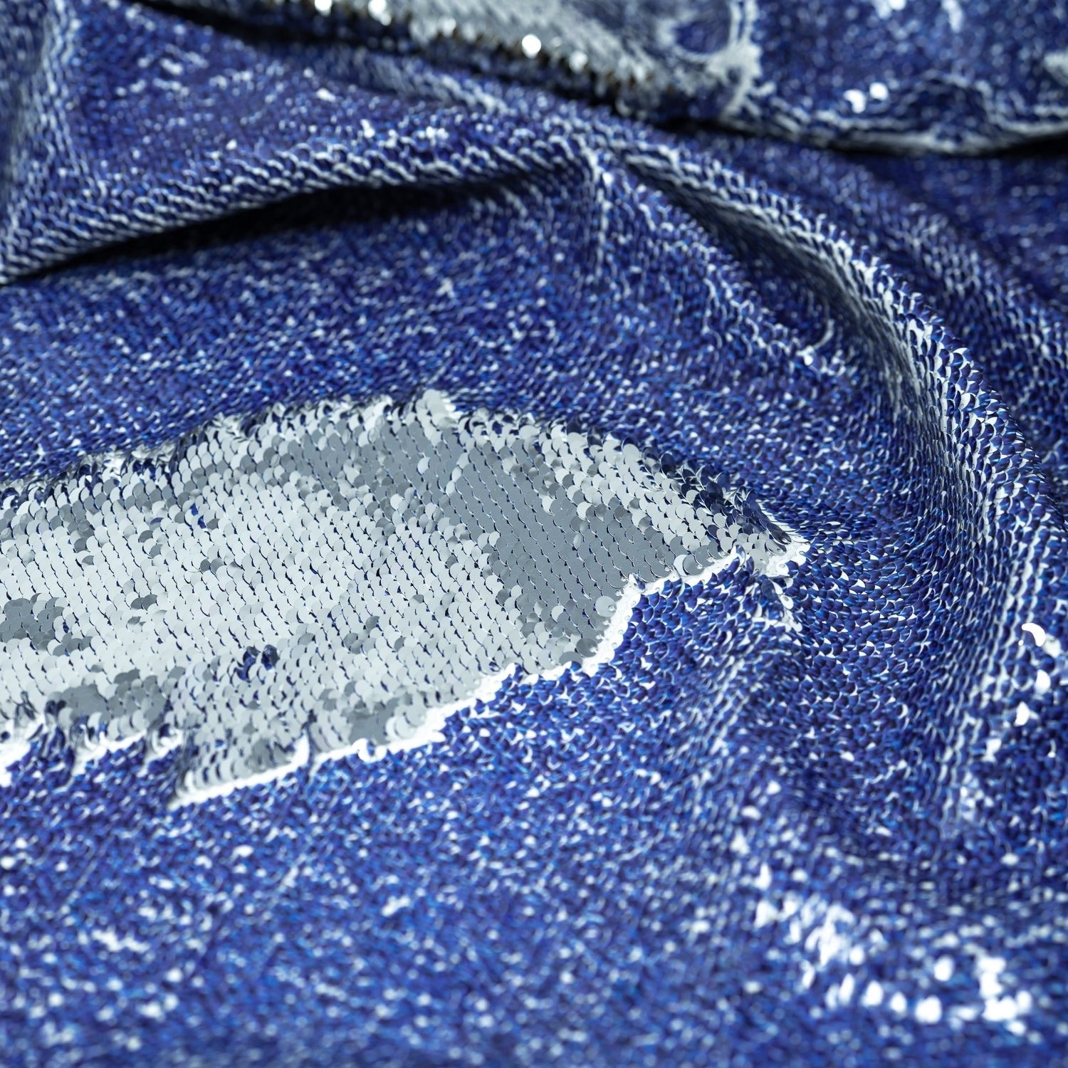 Denim Printed Flip Sequin on Spandex Fabric | CDW