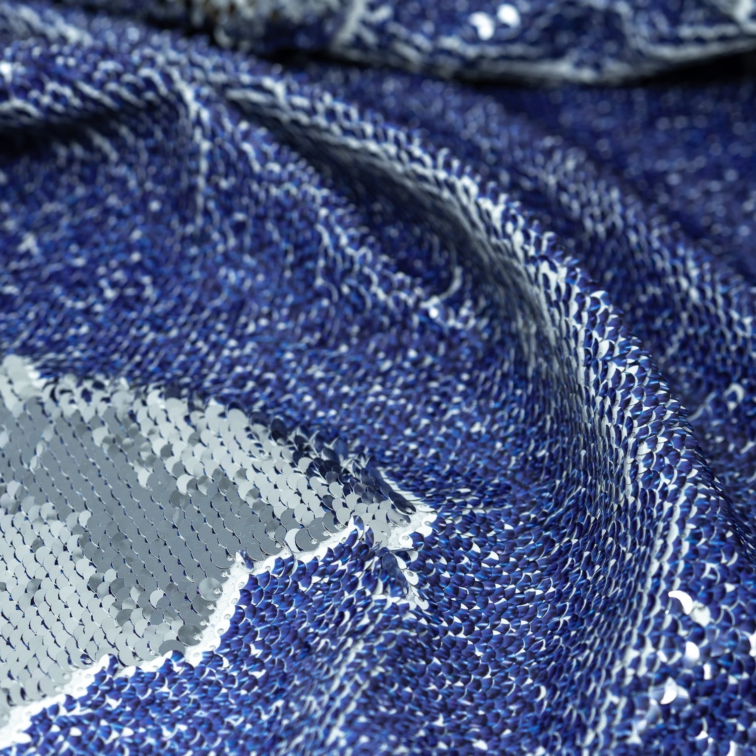 Denim Printed Flip Sequin on Spandex Fabric | CDW