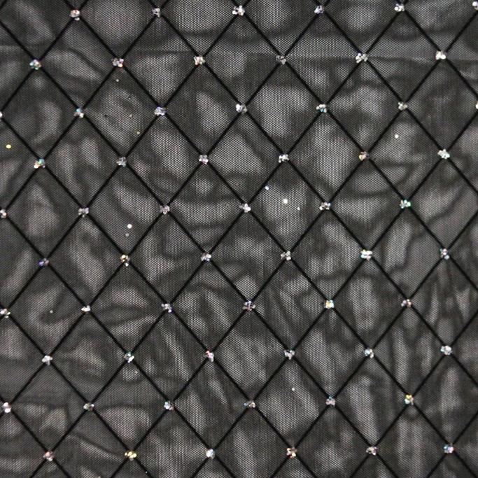 Diamonds Flocked Stretch Mesh Fabric | CDW