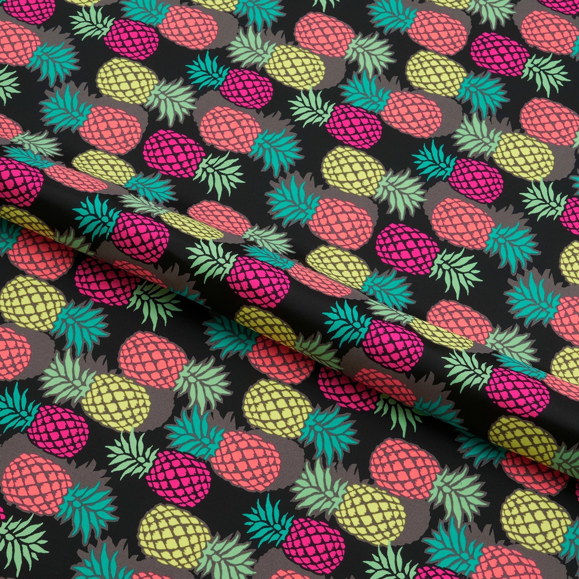 Neon Pineapple Printed Spandex Fabric | CDW