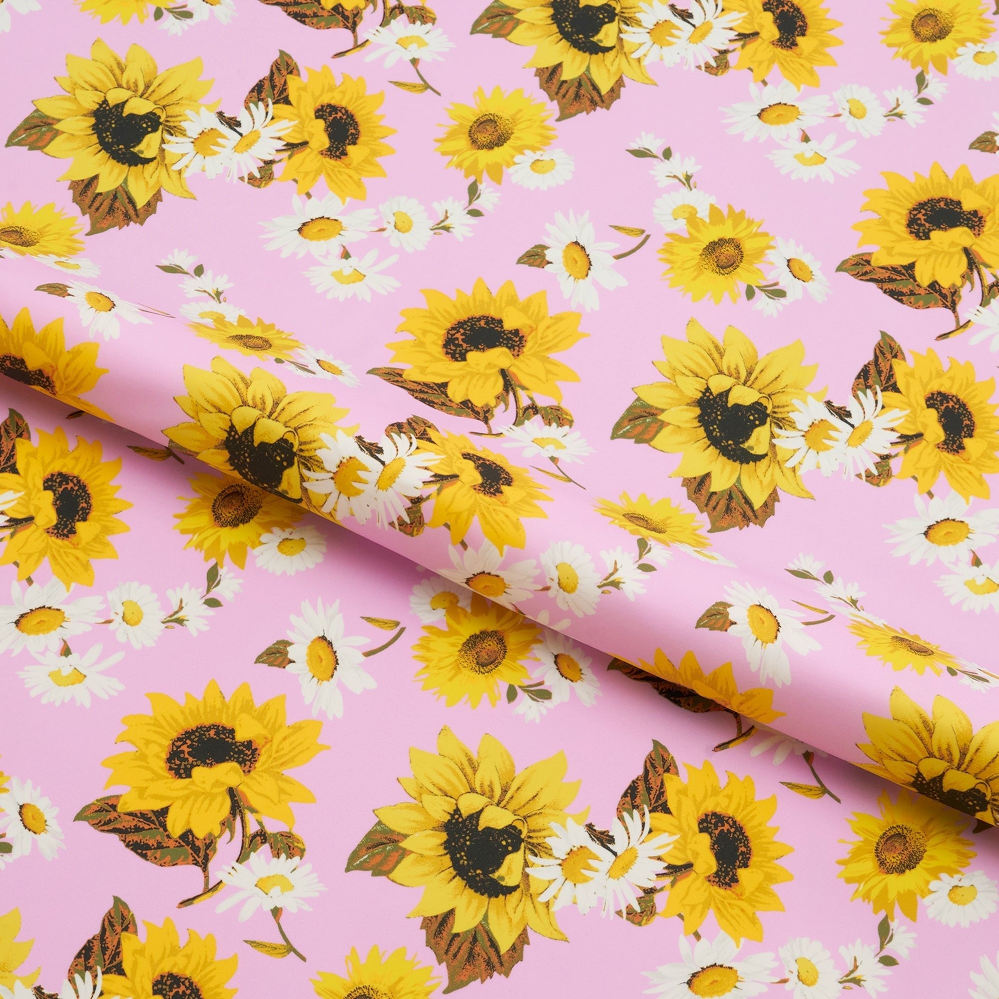 Sunflowers on Pink Printed Spandex Fabric | CDW