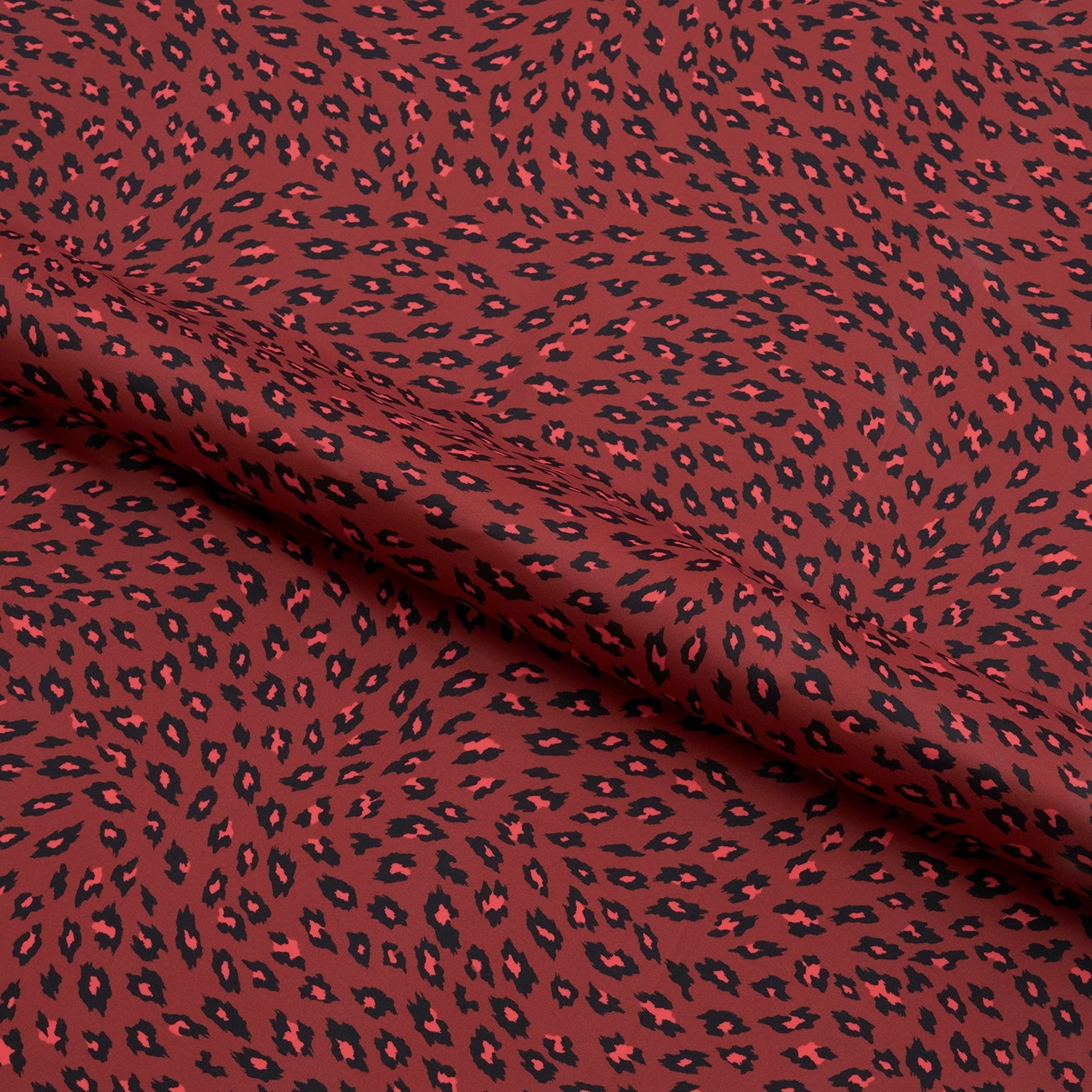 Black on Red Cheetah Printed Spandex Fabric | CDW