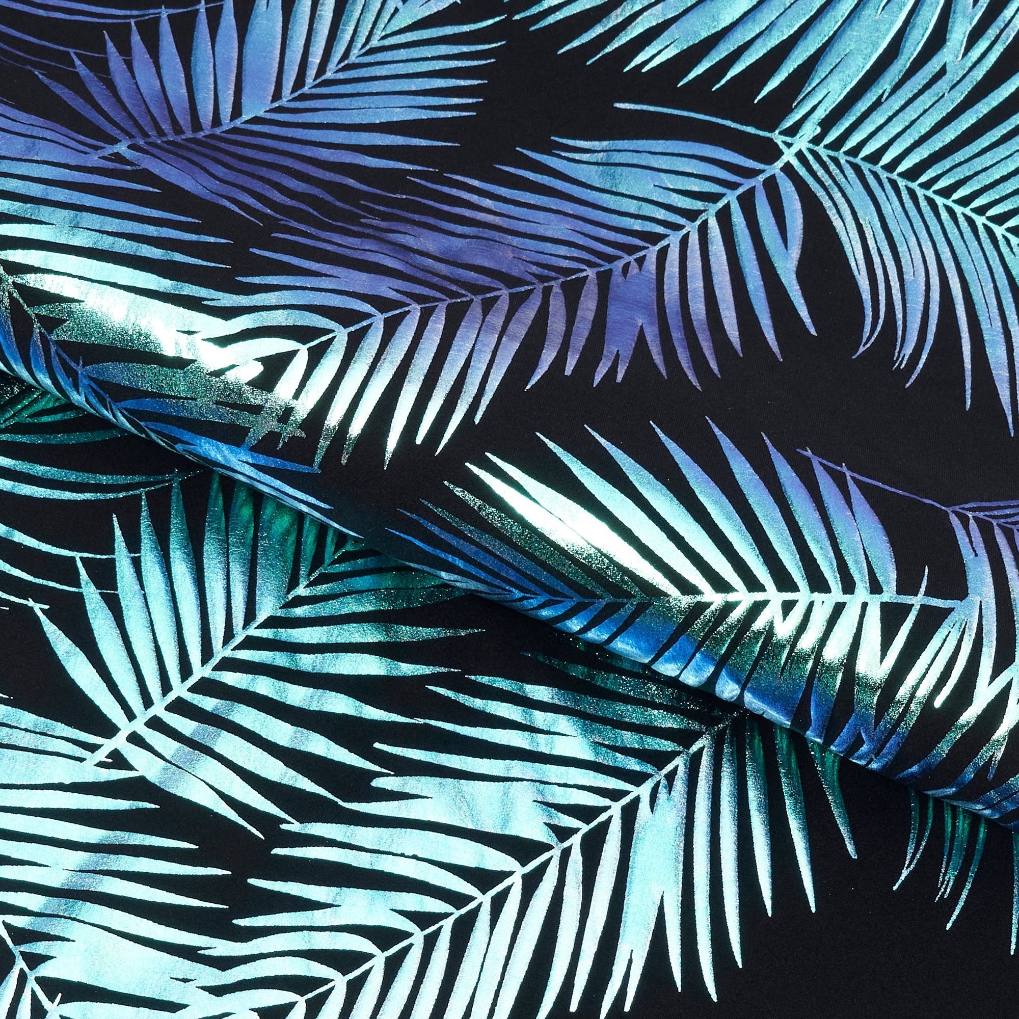 Electric Palm Foil Printed Spandex Fabric | CDW