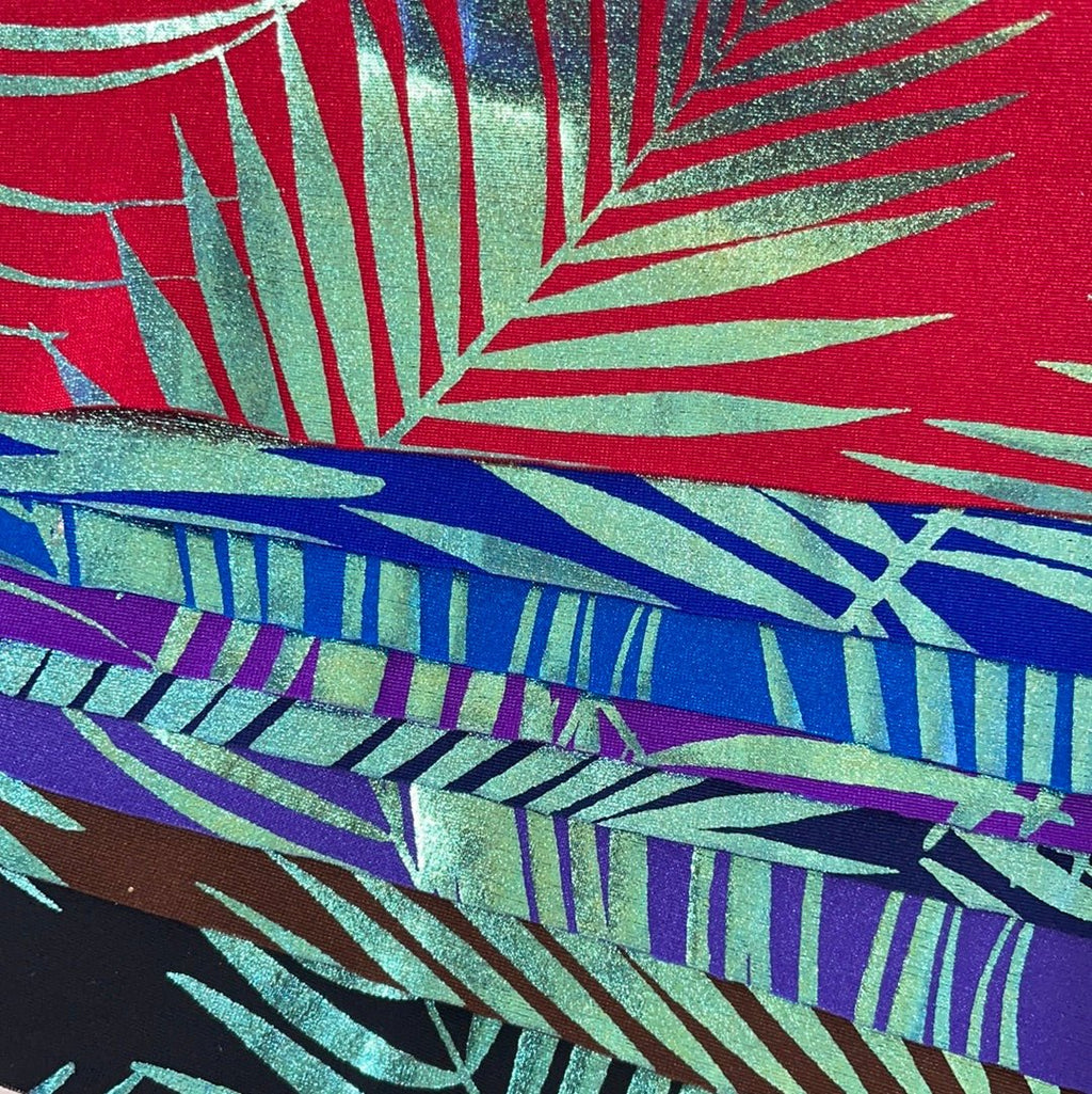 Electric Palm Foil Printed Spandex Fabric | CDW