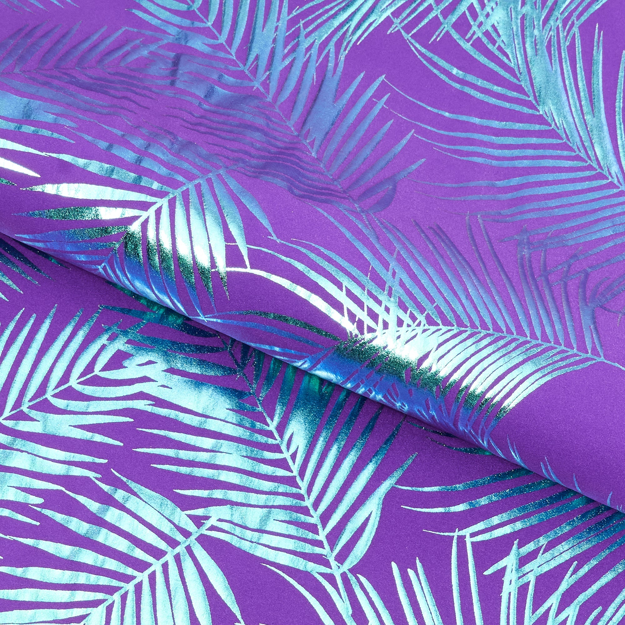 Electric Palm Foil Printed Spandex Fabric | CDW
