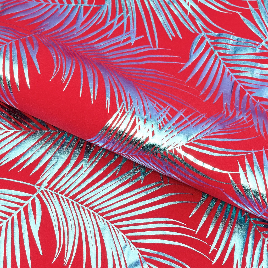 Electric Palm Foil Printed Spandex Fabric | CDW