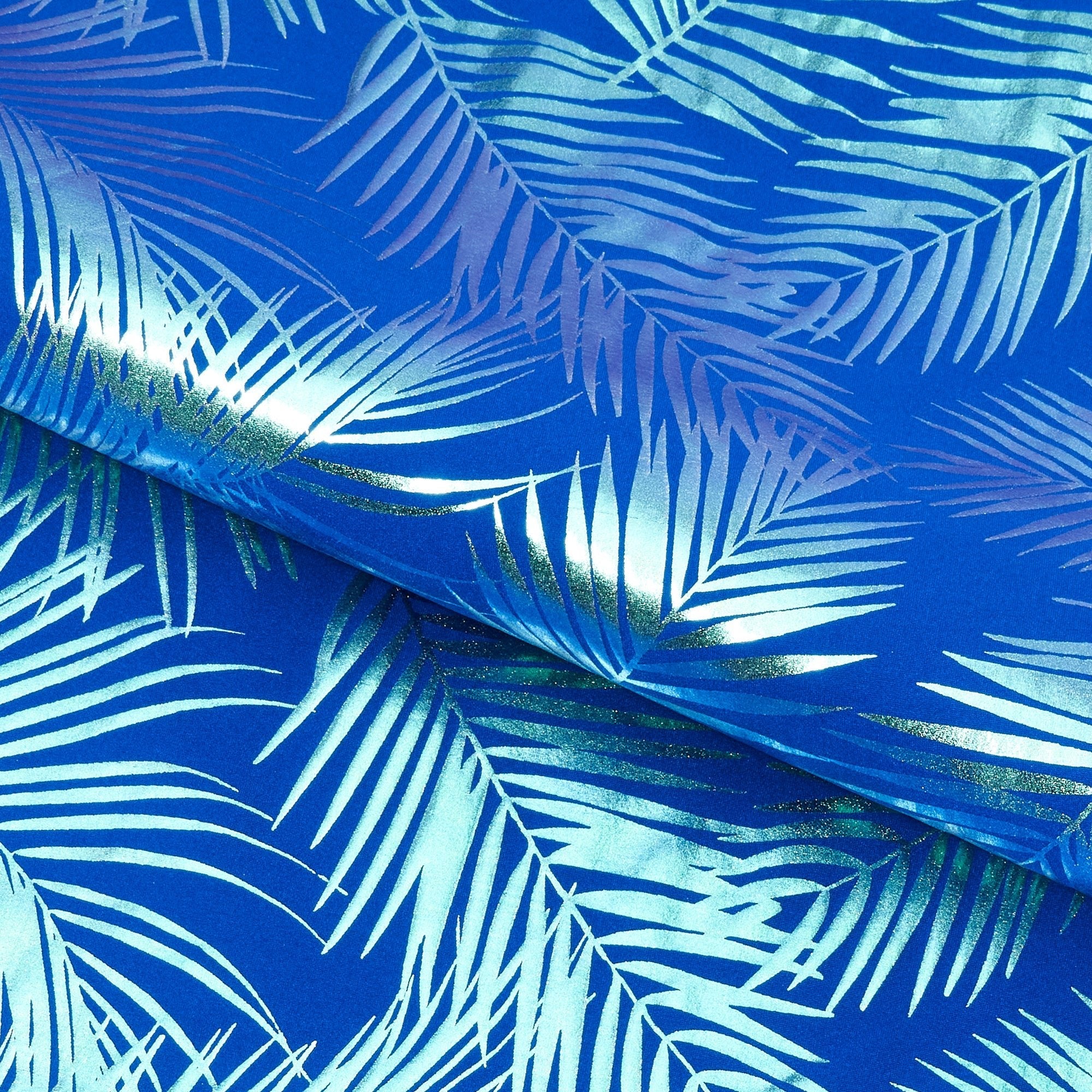Electric Palm Foil Printed Spandex Fabric | CDW