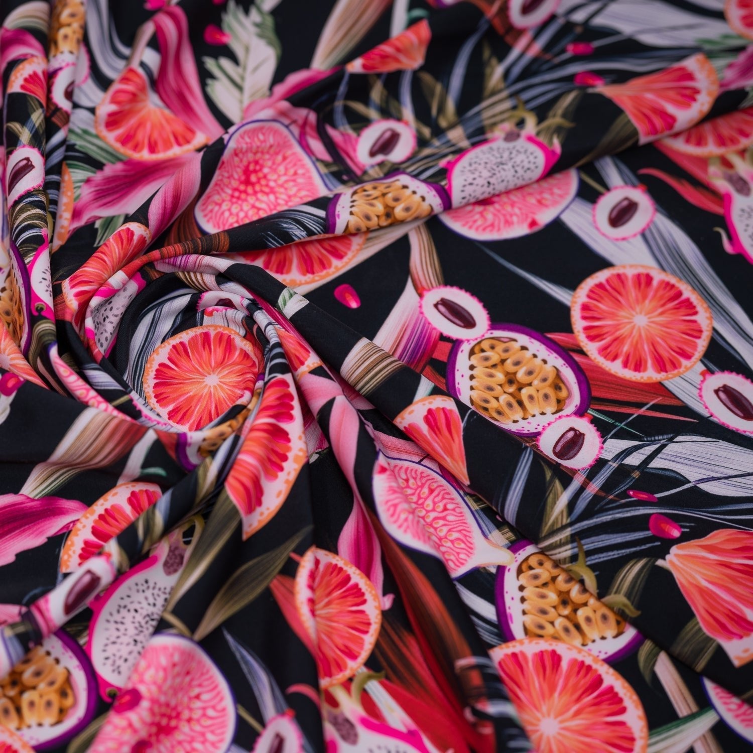 Exotic Sliced Fruited Printed Spandex Fabric | CDW