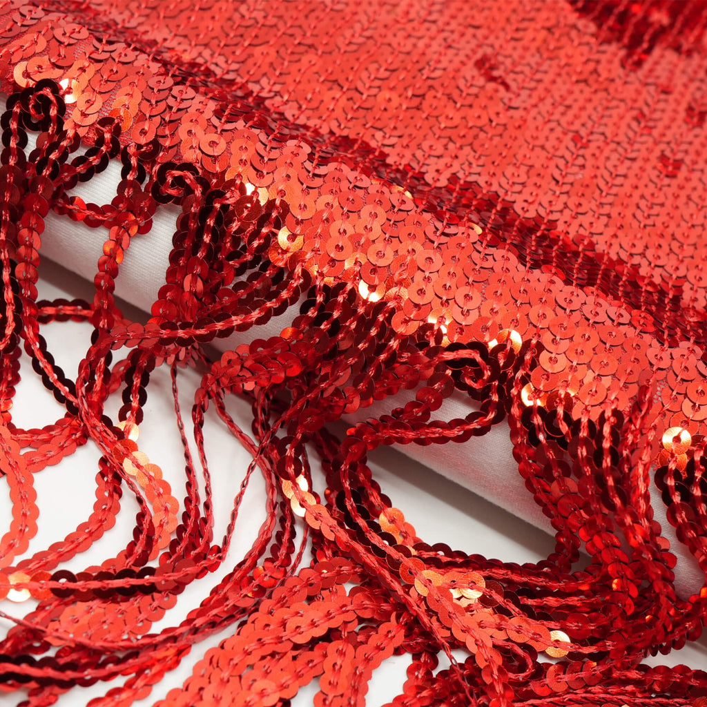 Flounce Fringe Stretch Mesh Sequin Fabric | CDW