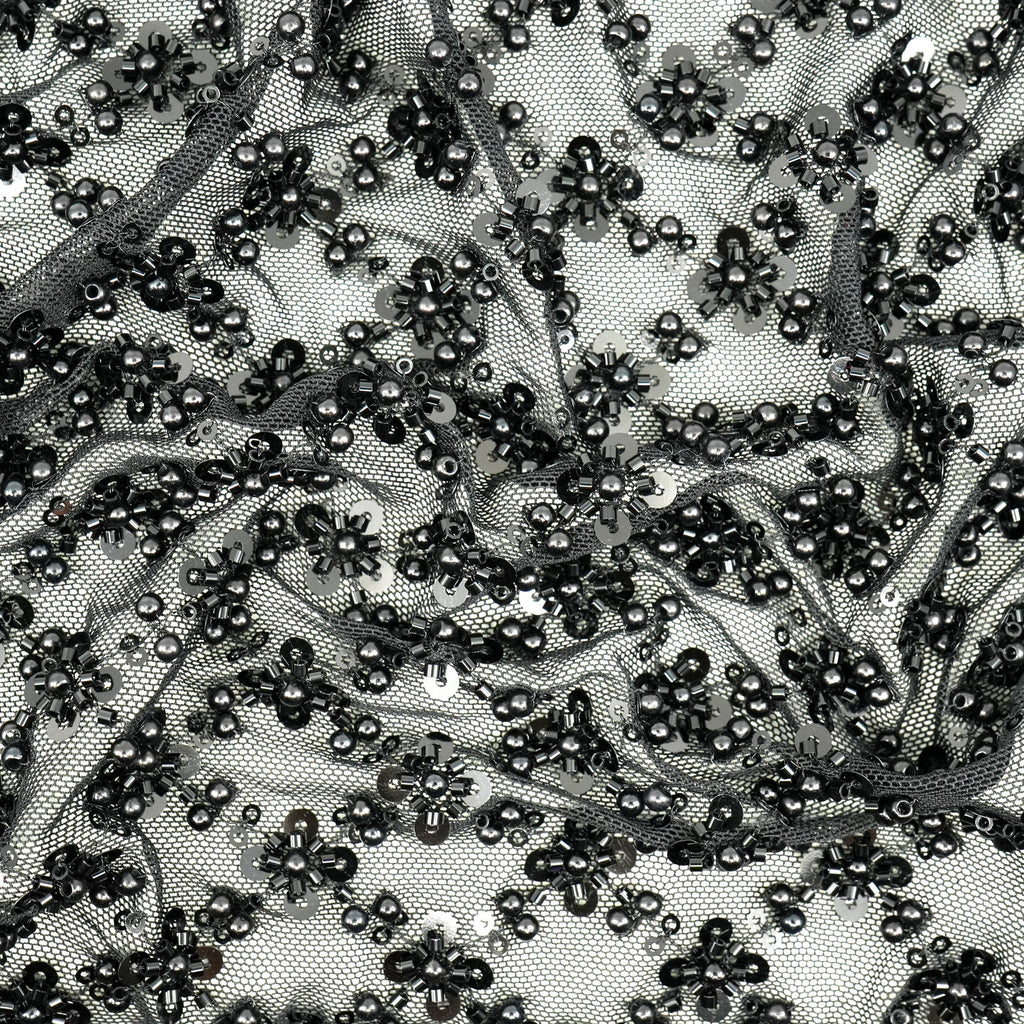 Blossom Beaded with Sequin Stretch Mesh Fabric | CDW