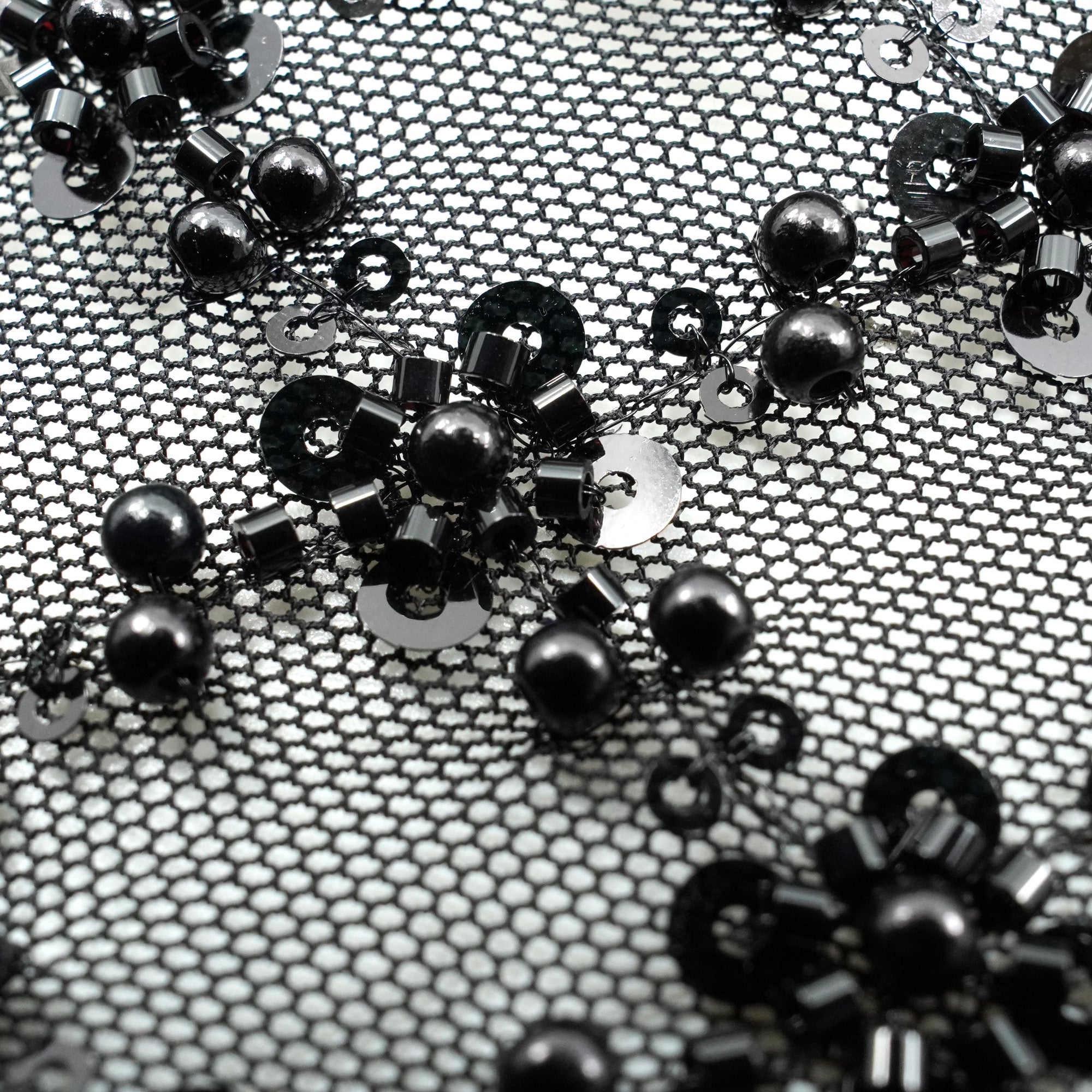 Blossom Beaded with Sequin Stretch Mesh Fabric | CDW