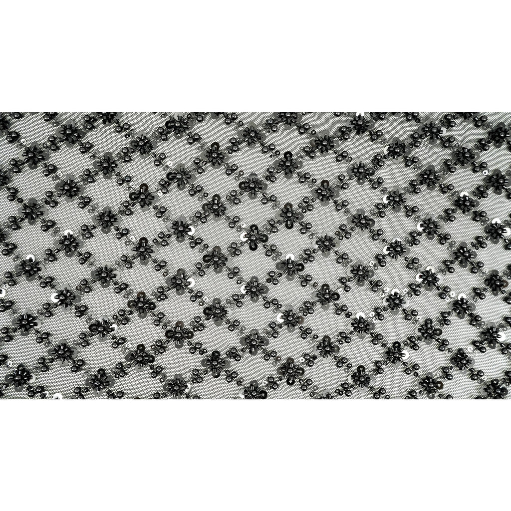 Blossom Beaded with Sequin Stretch Mesh Fabric | CDW
