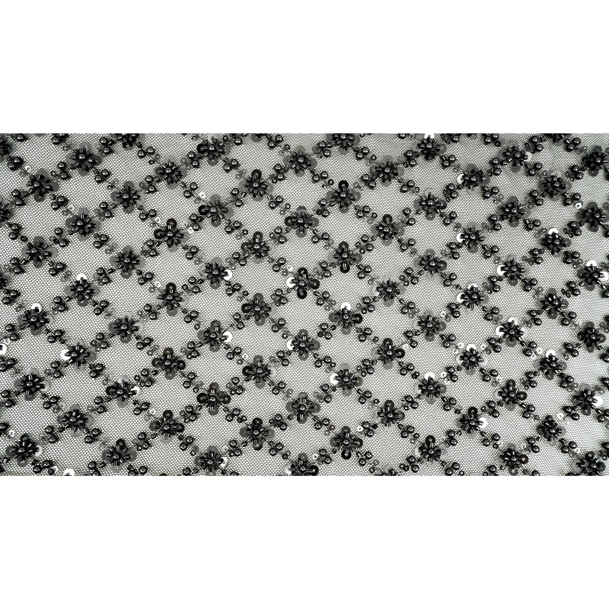 Blossom Beaded with Sequin Stretch Mesh Fabric | CDW