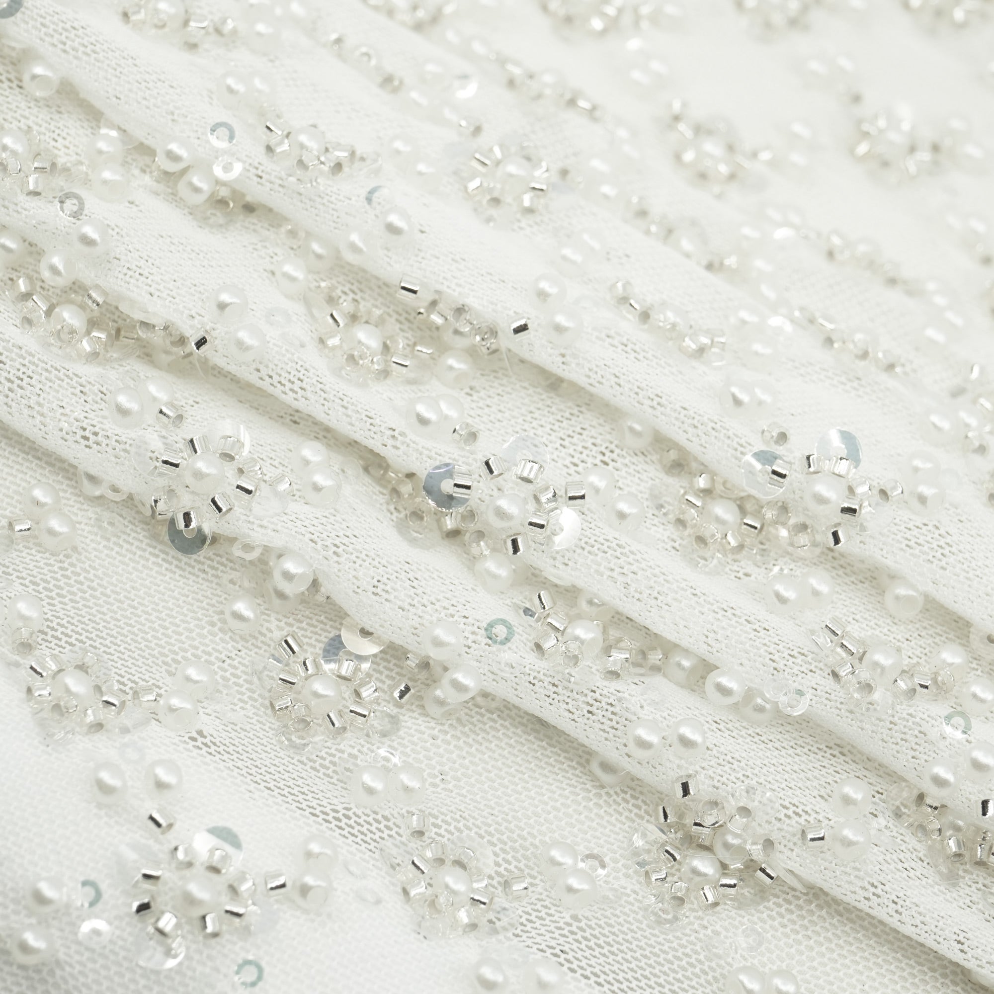 Blossom Beaded with Sequin Stretch Mesh Fabric | CDW