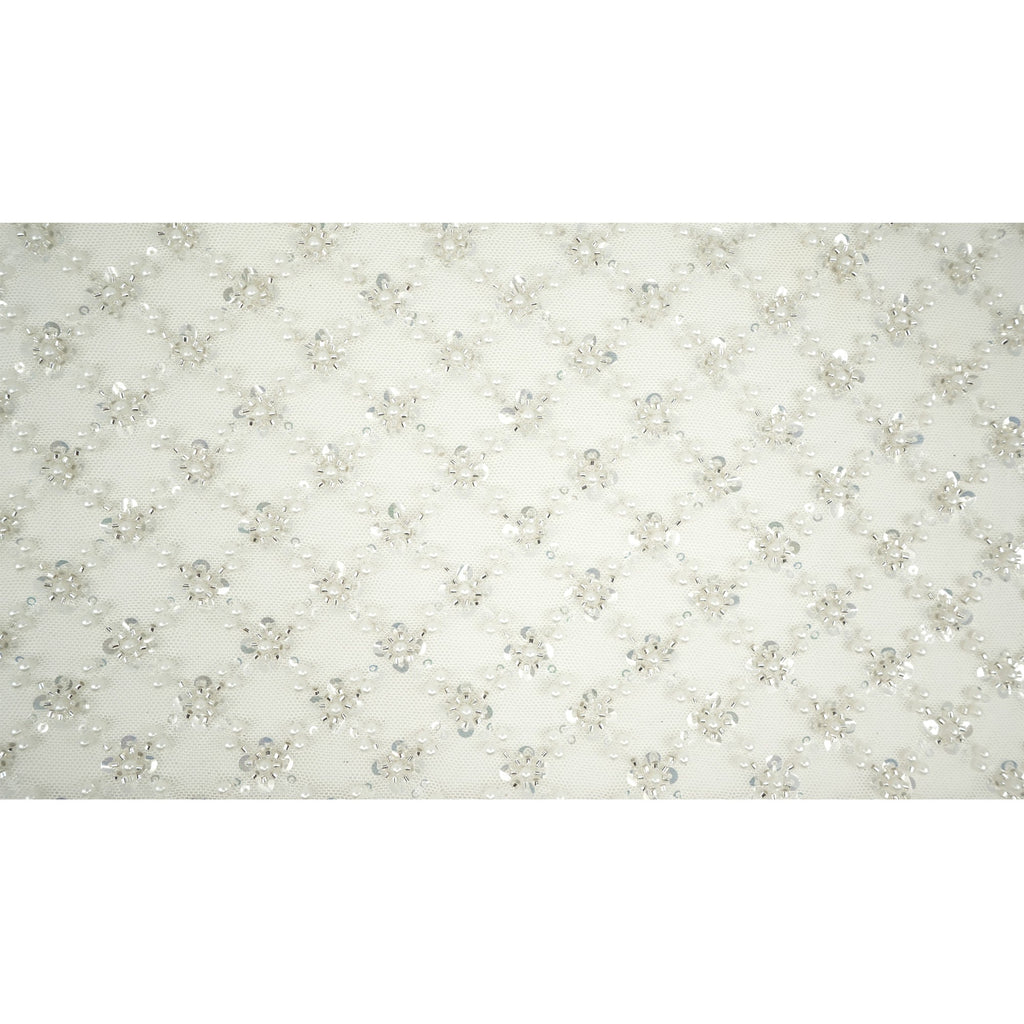 Blossom Beaded with Sequin Stretch Mesh Fabric | CDW