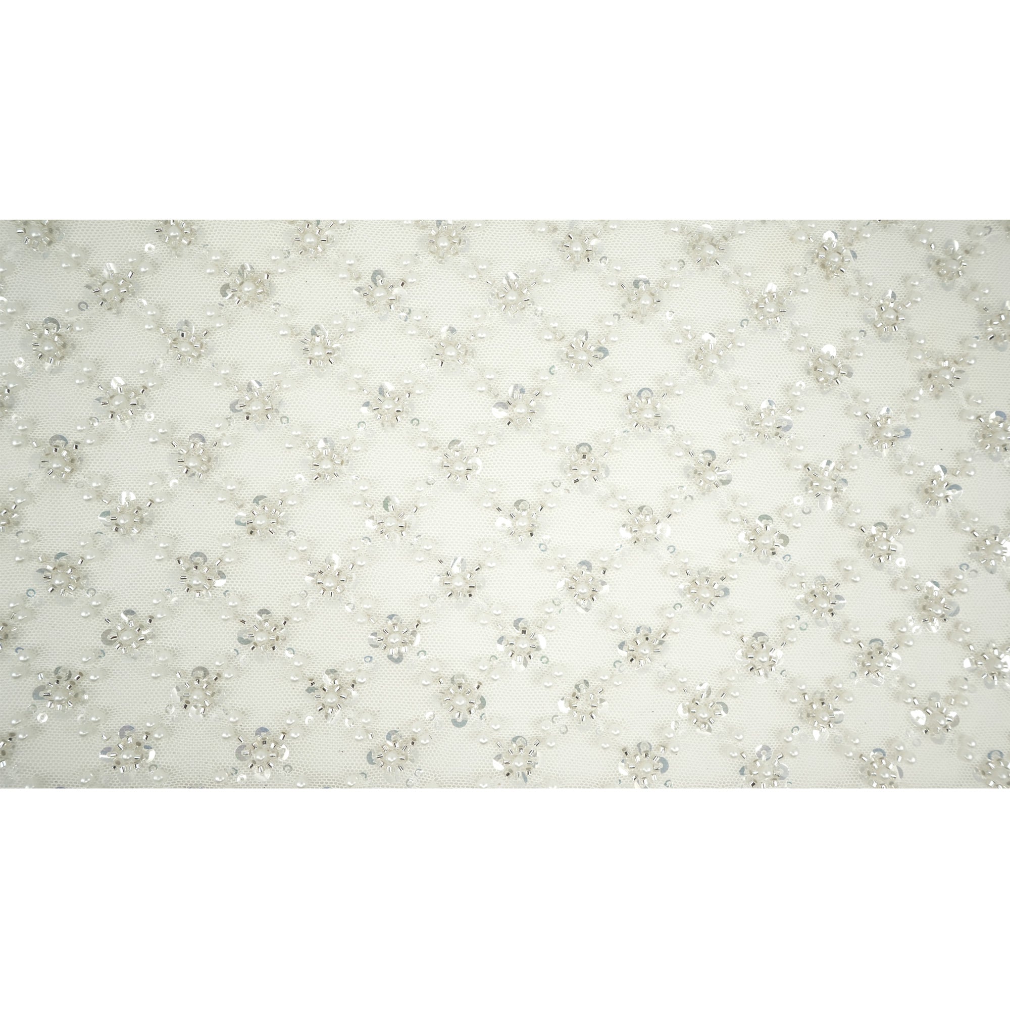 Blossom Beaded with Sequin Stretch Mesh Fabric | CDW