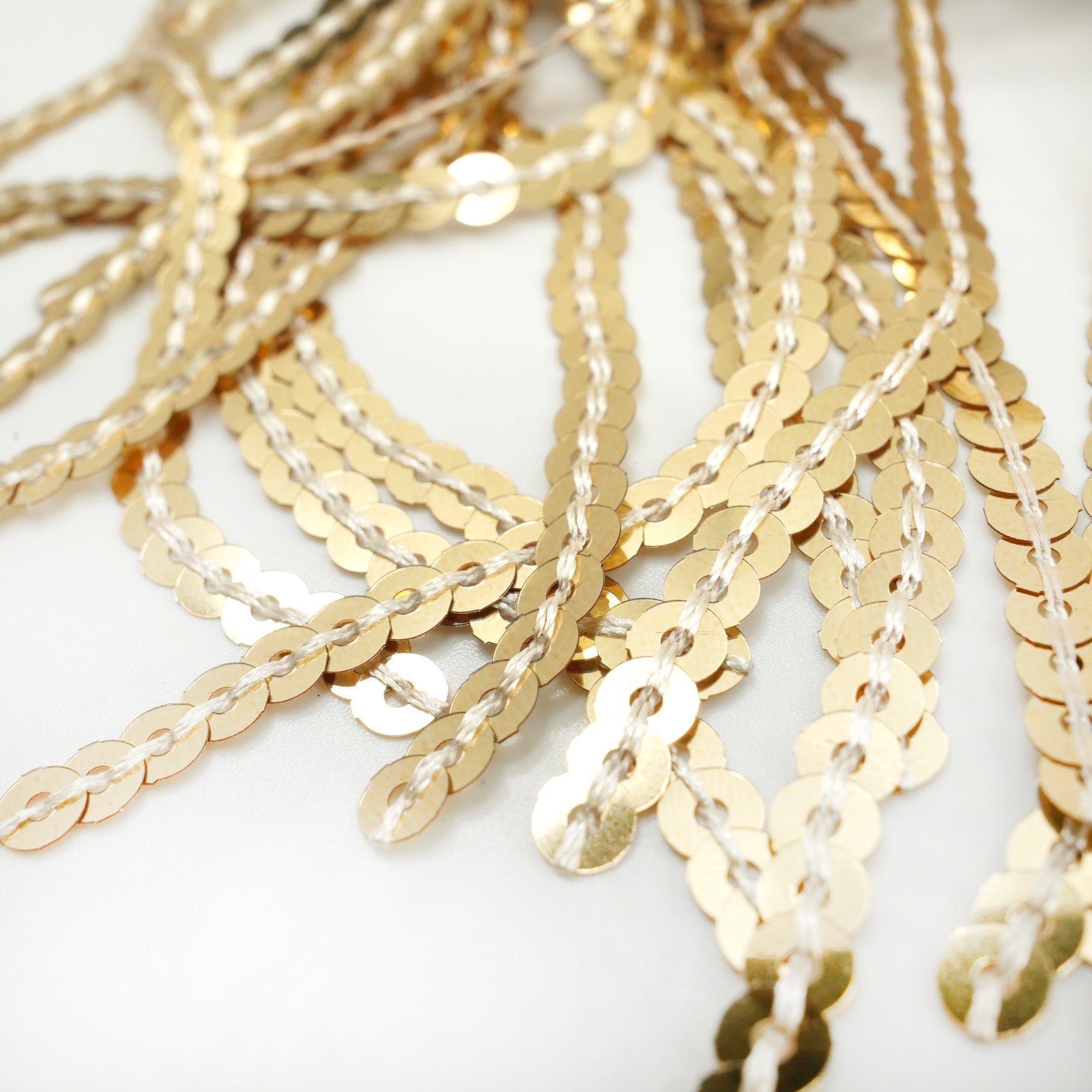 Flounce Fringe Stretch Mesh Sequin Fabric | CDW