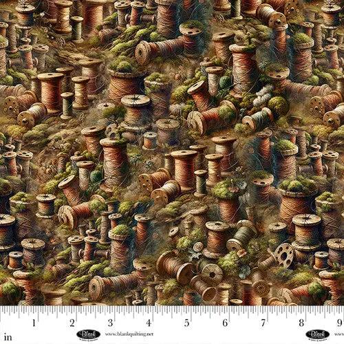 Forget Me Not Moss Cotton 44"/45" Fabric Per Yard