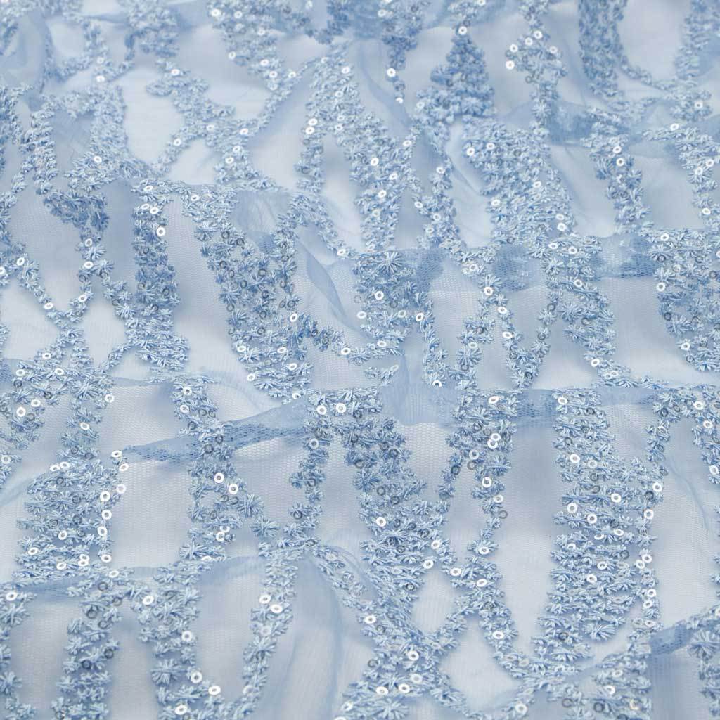 Forget Me Not Embroidered Mesh Fabric | CDW