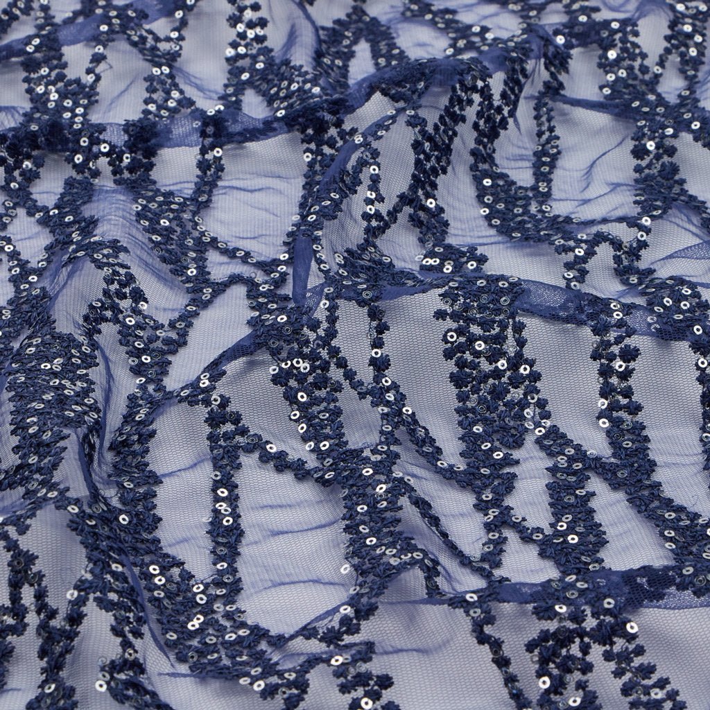 Forget Me Not Embroidered Mesh Fabric | CDW