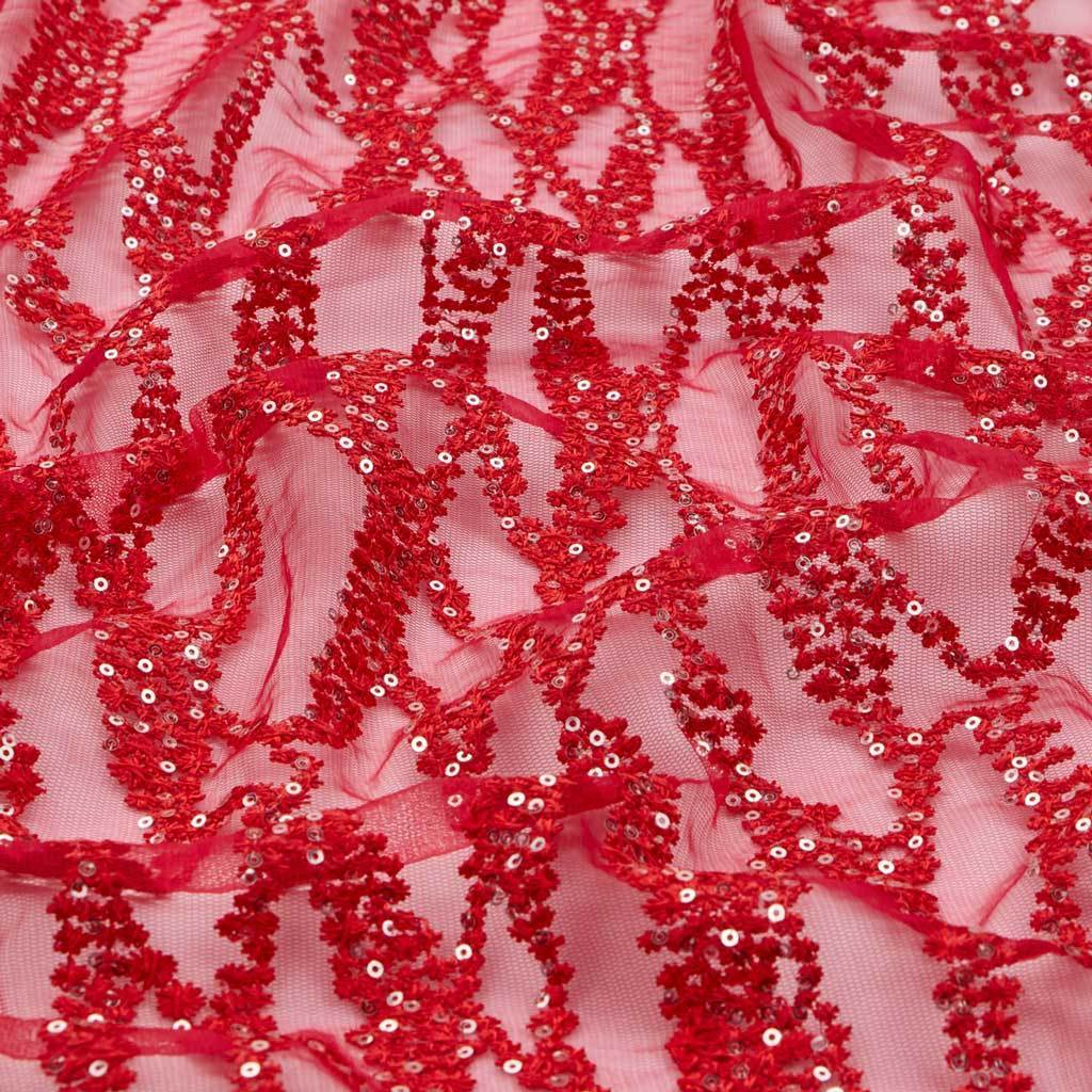 Forget Me Not Embroidered Mesh Fabric | CDW