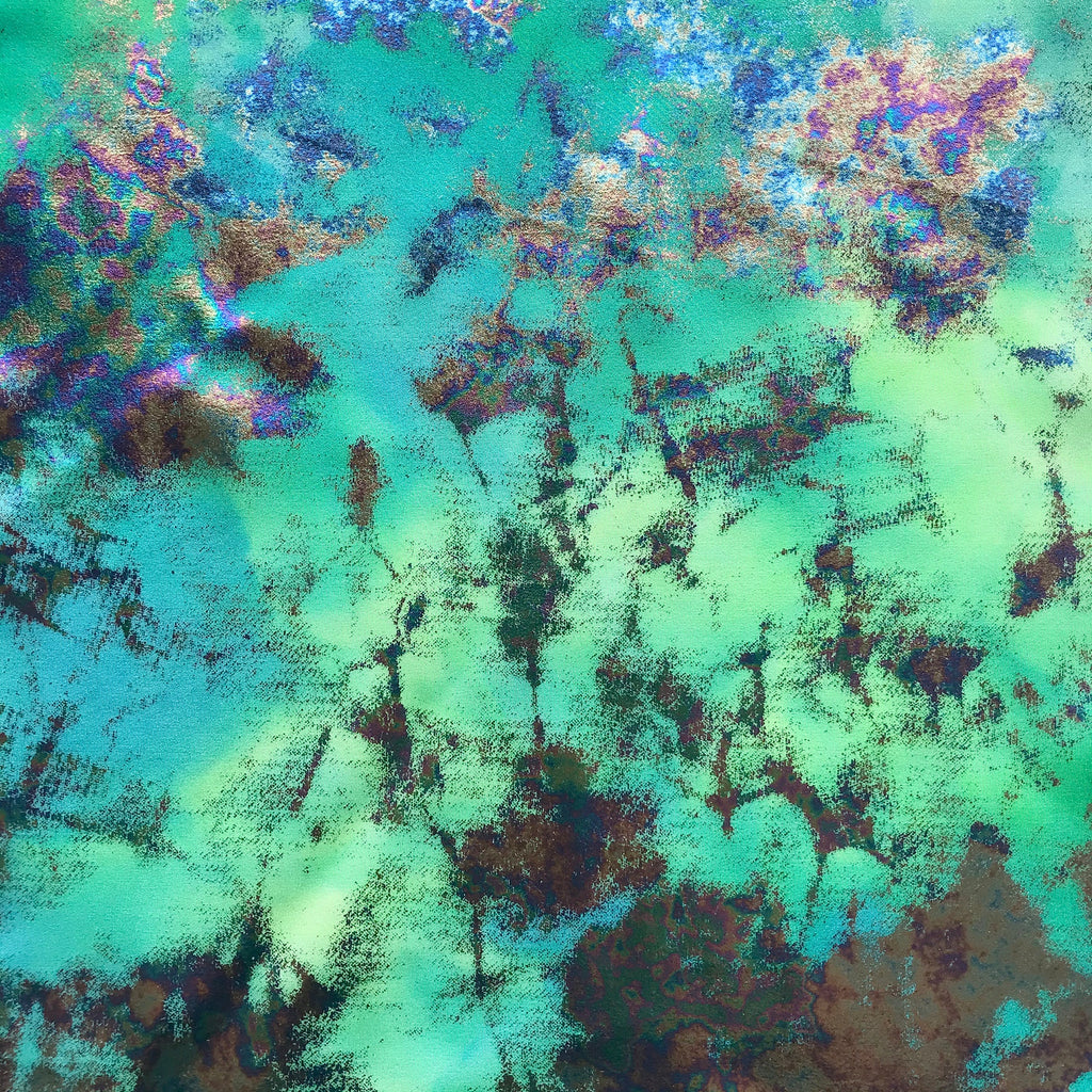 Funky Clouds Foil Printed Spandex Fabric | CDW