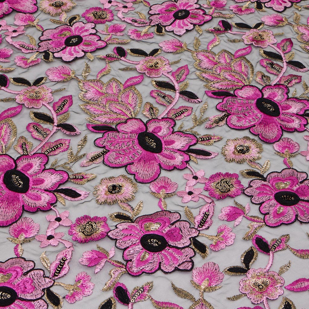 Genevieve Embroidered Mesh Fabric | CDW