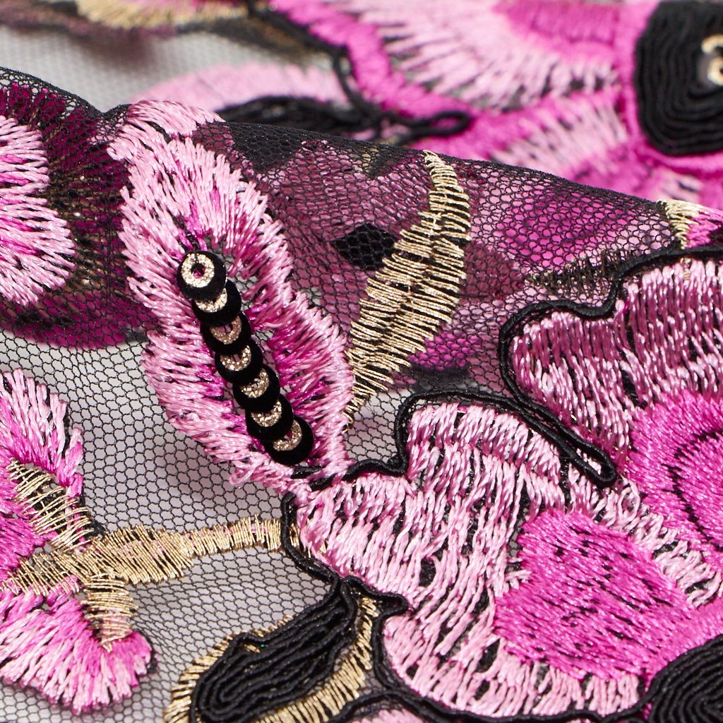 Genevieve Embroidered Mesh Fabric | CDW