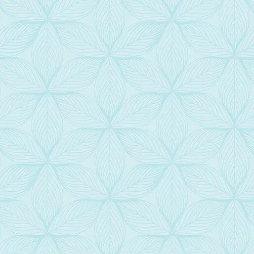 Go with the Flow Star Leaves Light Turquoise Cotton 44"/45" Fabric Per Yard