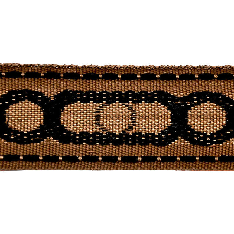 Godiva Collection - 1 1/2" width CIRCLE PATTERN BRAID (25 Yard Roll) - BR-7097-02/06 Chocolate and Brown