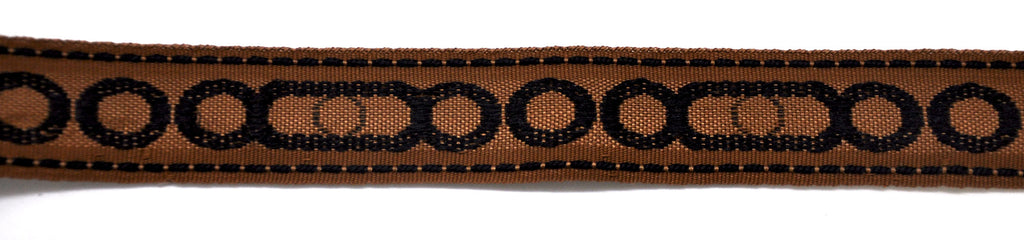 Godiva Collection - 1 1/2" width CIRCLE PATTERN BRAID (25 Yard Roll) - BR-7097-02/06 Chocolate and Brown