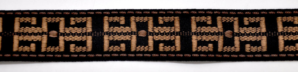 Godiva Collection - 1 1/2" width KEY PATTERN BRAID (25 Yard Roll) - BR-7096-02/06 Chocolate and Brown