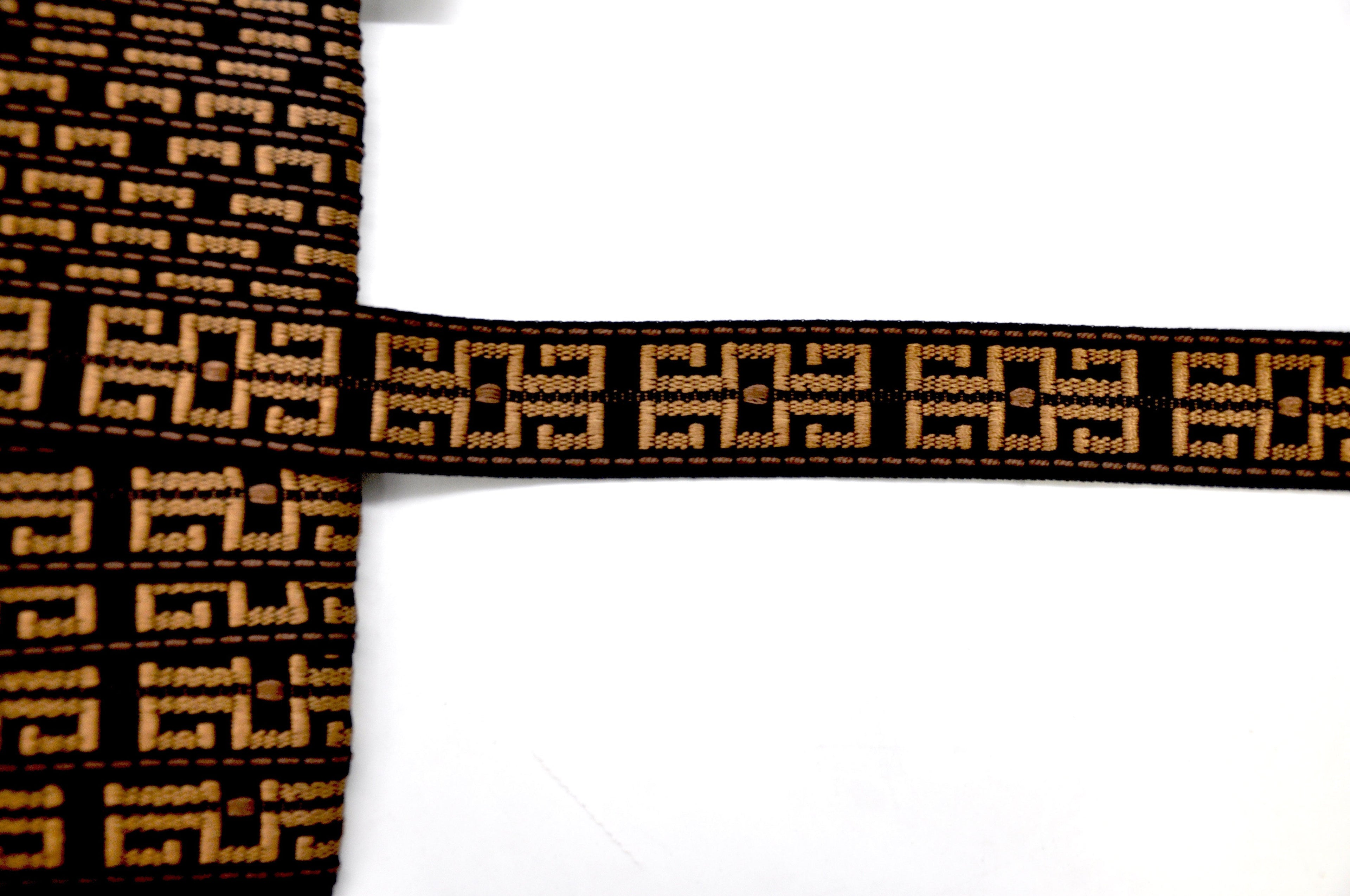 Godiva Collection - 1 1/2" width KEY PATTERN BRAID (25 Yard Roll) - BR-7096-02/06 Chocolate and Brown