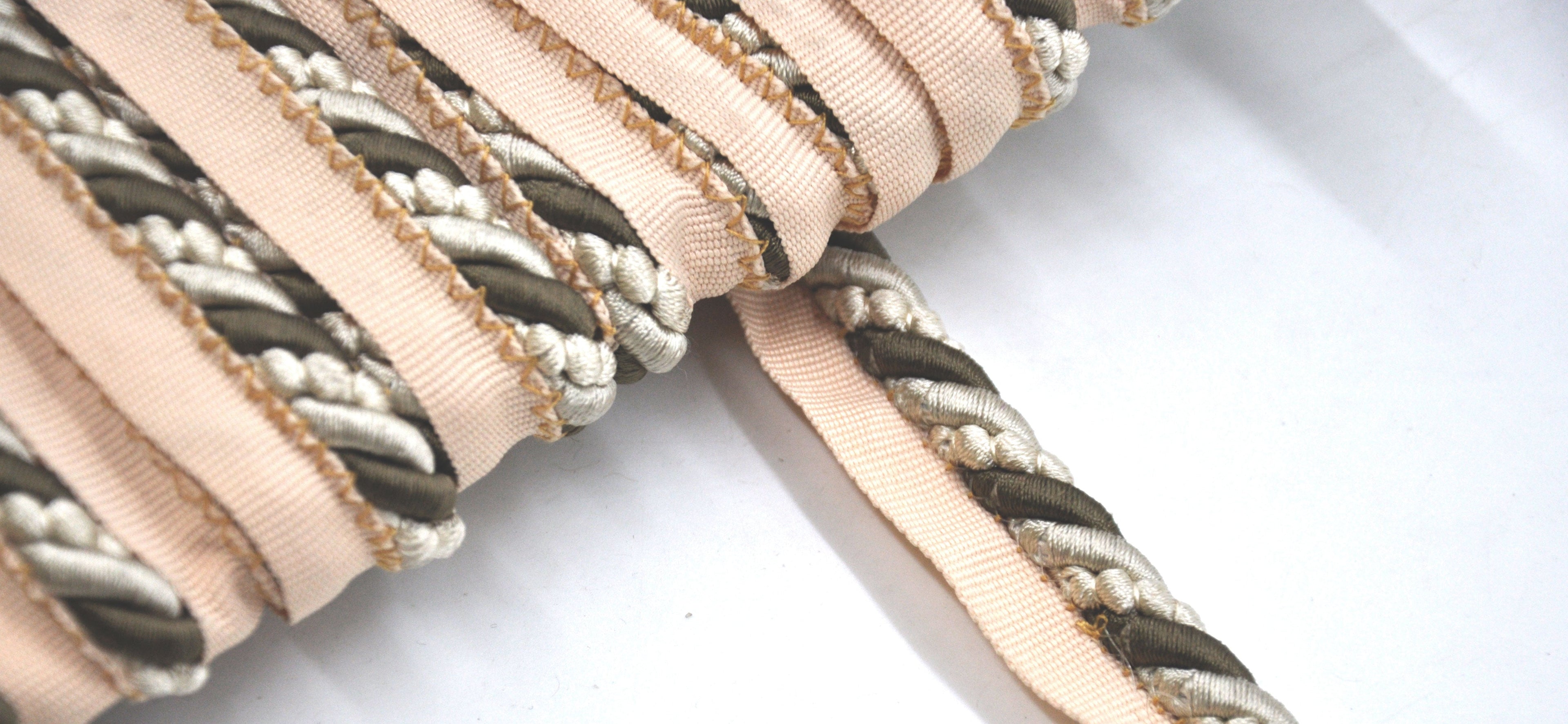 Godiva Collection - 3/8" Width CORD with LIP (50 Yard Roll) - BC-10097-82/28 Taupe and Beige