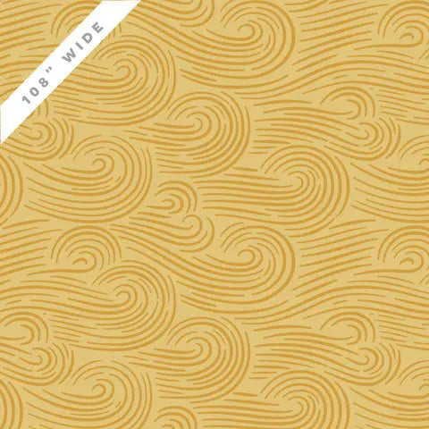 Gold Spring Breeze Naturally Wild Quilter's Weight Cotton Wideback Fabric per yard