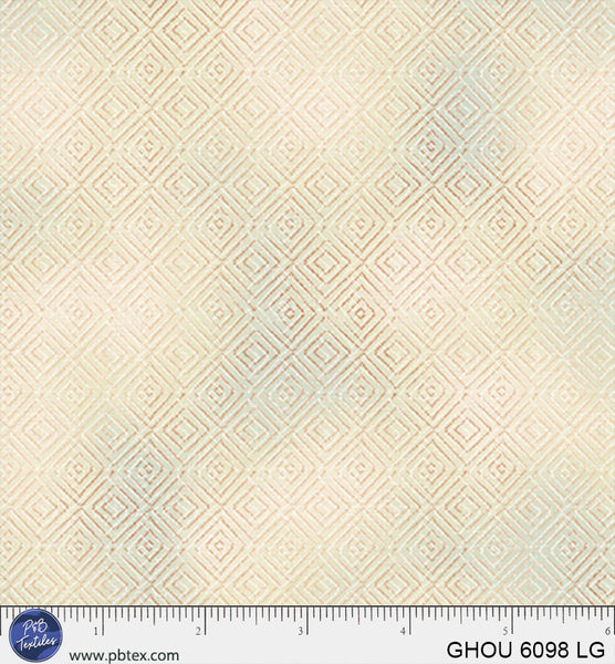 Golden Hour Light Green Diamonds Cotton 44”/45” Fabric Per Yard