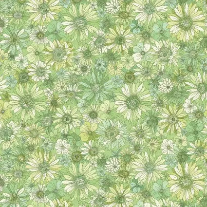 Green Best Friends Sleepovers Cotton Wideback Fabric per yard