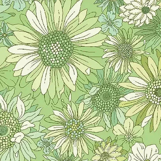 Green Best Friends Sleepovers Cotton Wideback Fabric per yard